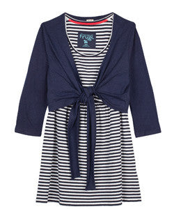 Frugi Stripe Nursing Top and Tie cardigan