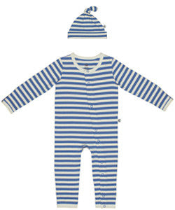 Striped Bamboo Playsuit and Hat Set