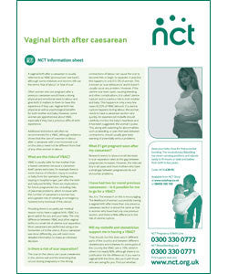 Vaginal birth after a caesarean x 50 - Information Sheets